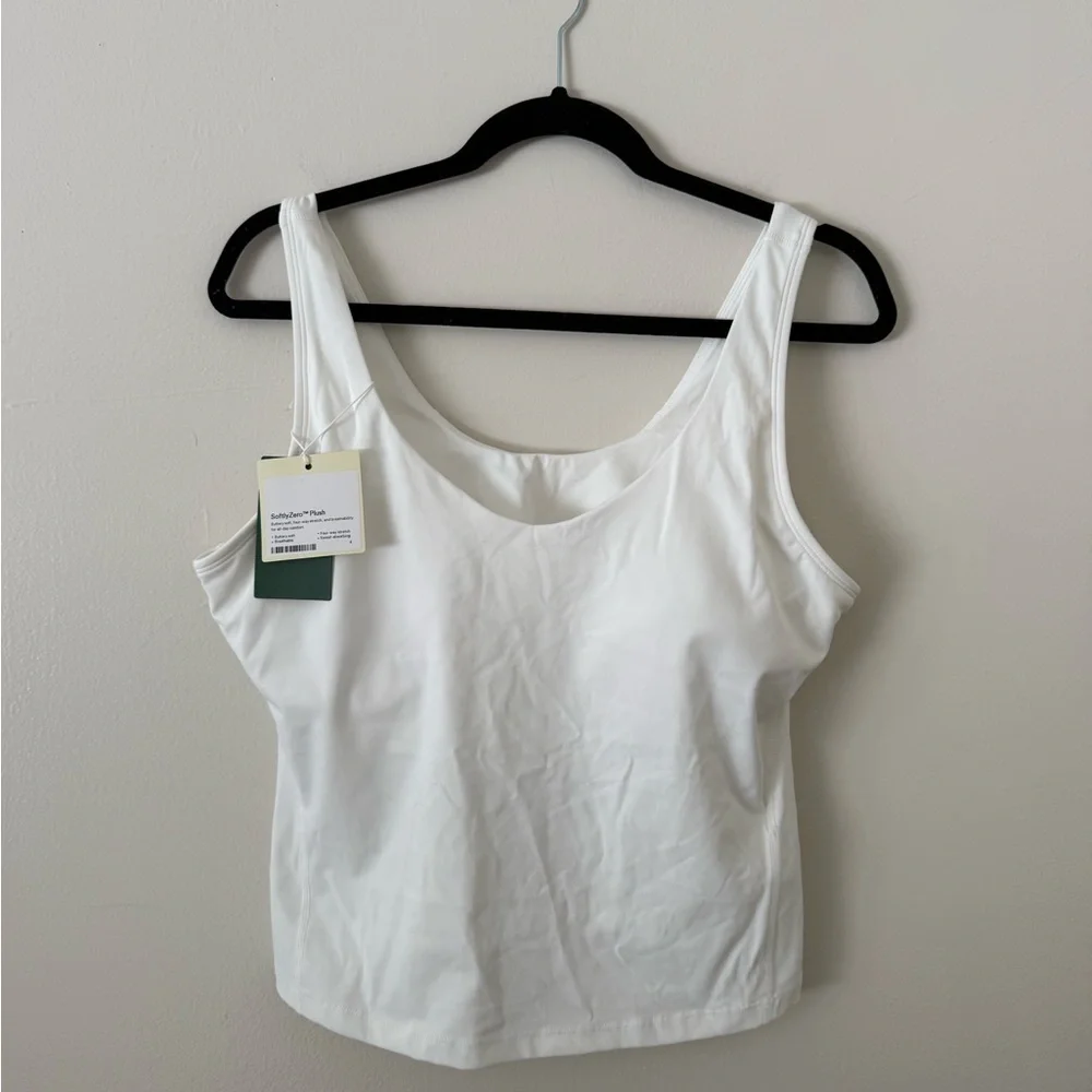 NWT HALARA SoftlyZero White Padded Running Tank Top Womens Size Large Cups D-F - Picture 5 of 12